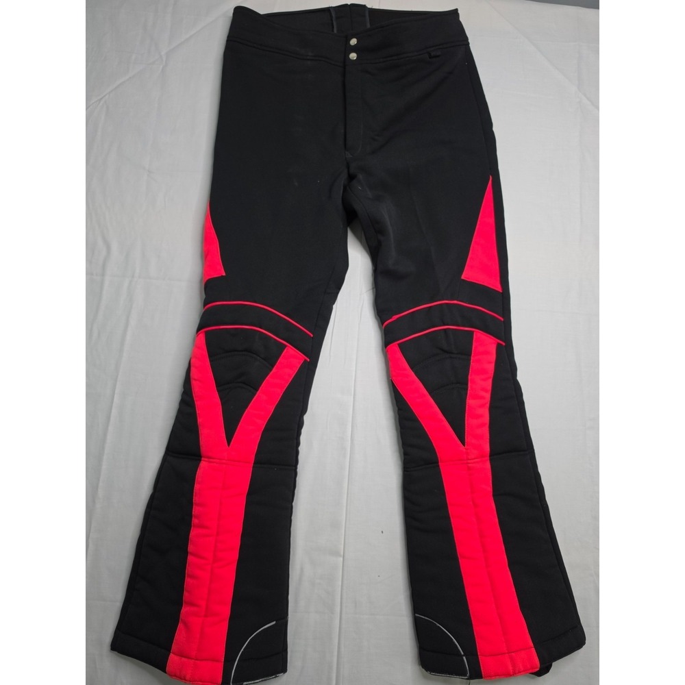 VTG Obermeyer Sport Condor Ski Pants Men's 34 Black Red Ankle Zip Outdoor Retro